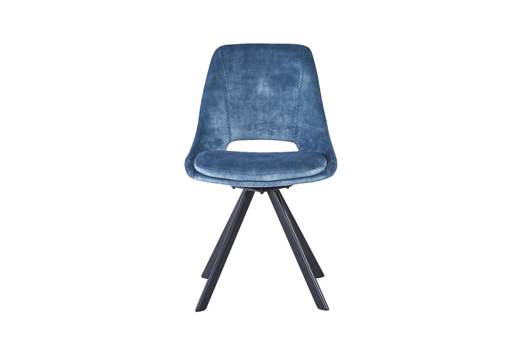 Oakwood Krona Velvet Dining Chair with Black Metal Legs