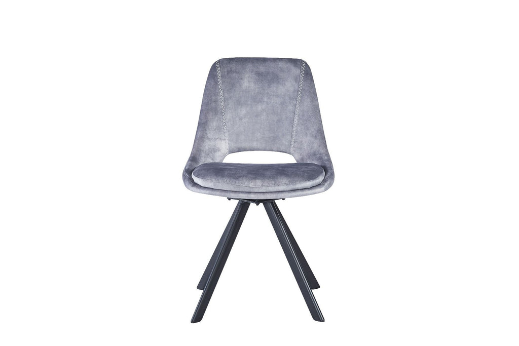 Oakwood Krona Velvet Dining Chair with Black Metal Legs