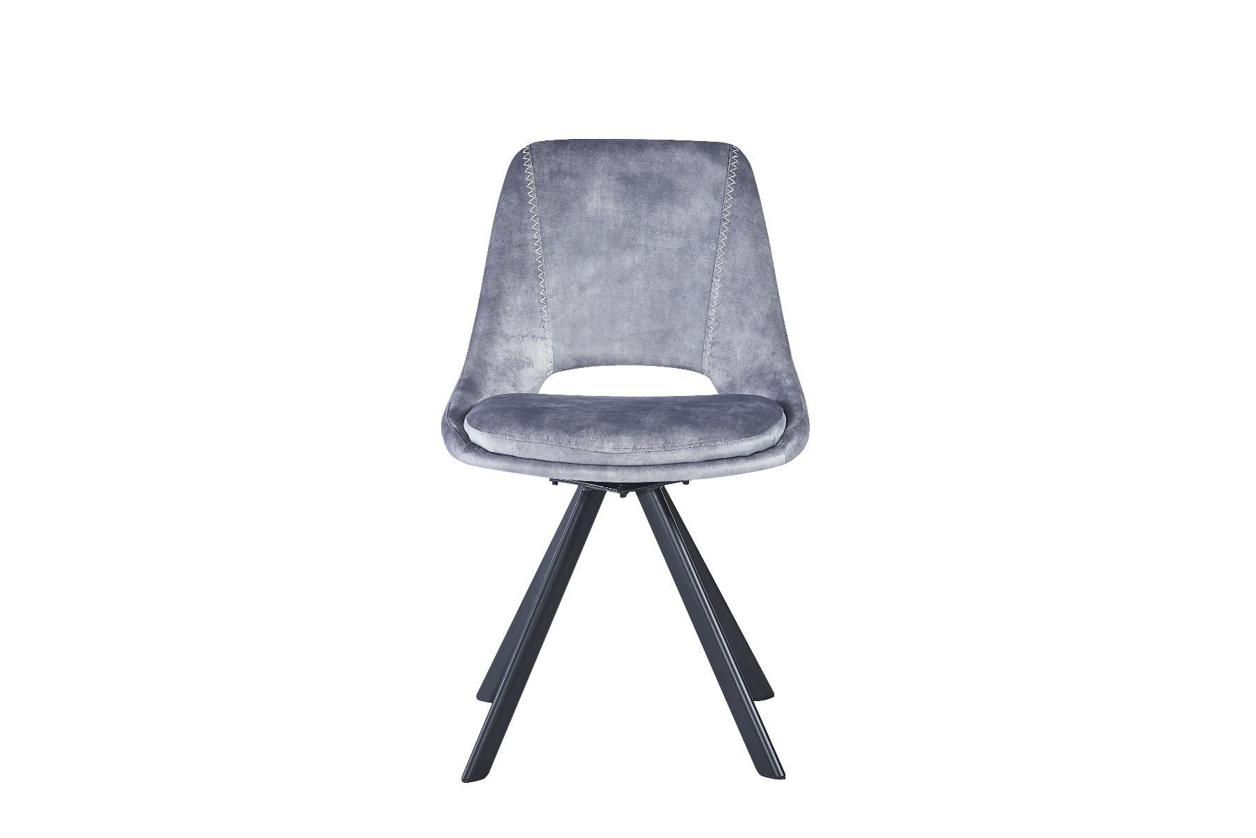Oakwood Krona Velvet Dining Chair with Black Metal Legs