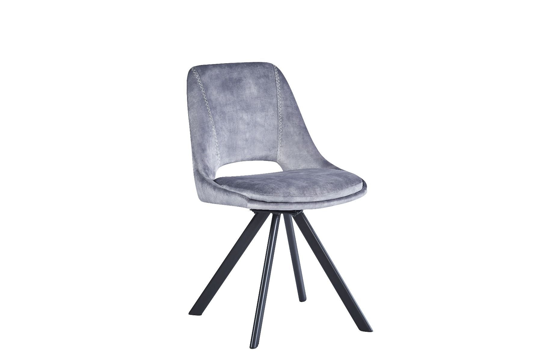 Oakwood Krona Velvet Dining Chair with Black Metal Legs