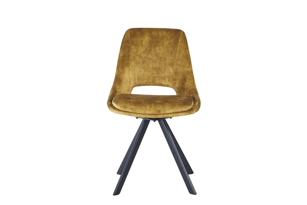 Oakwood Krona Velvet Dining Chair with Black Metal Legs