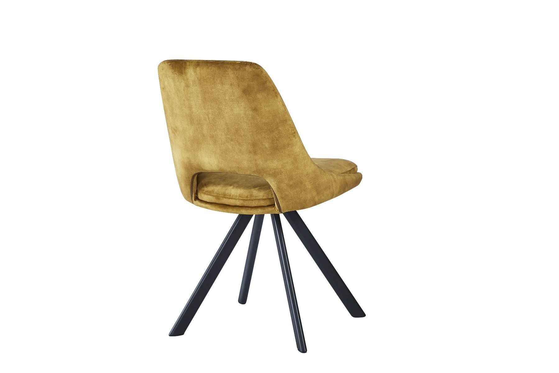 Oakwood Krona Velvet Dining Chair with Black Metal Legs