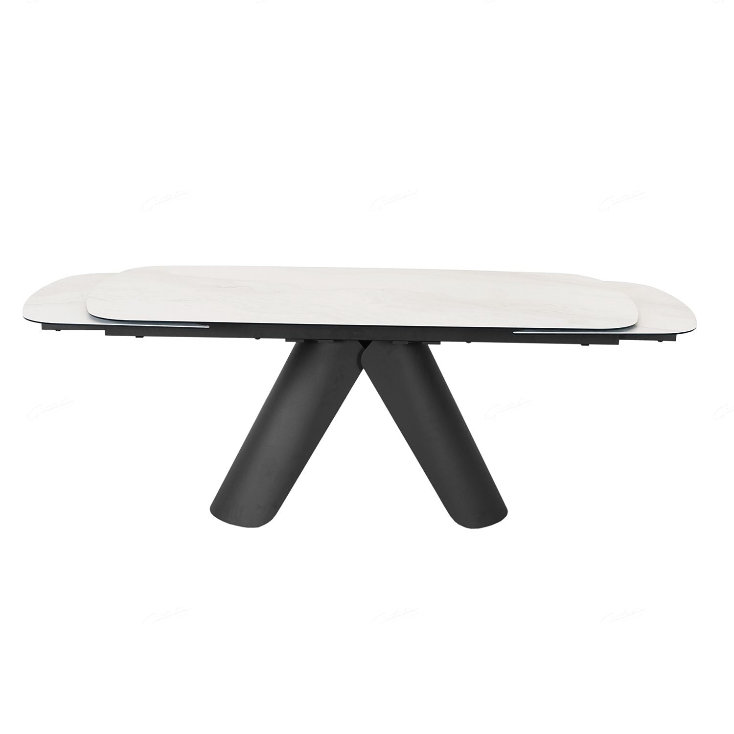 Oakwood Opulento White Ceramic Extending Dining Table