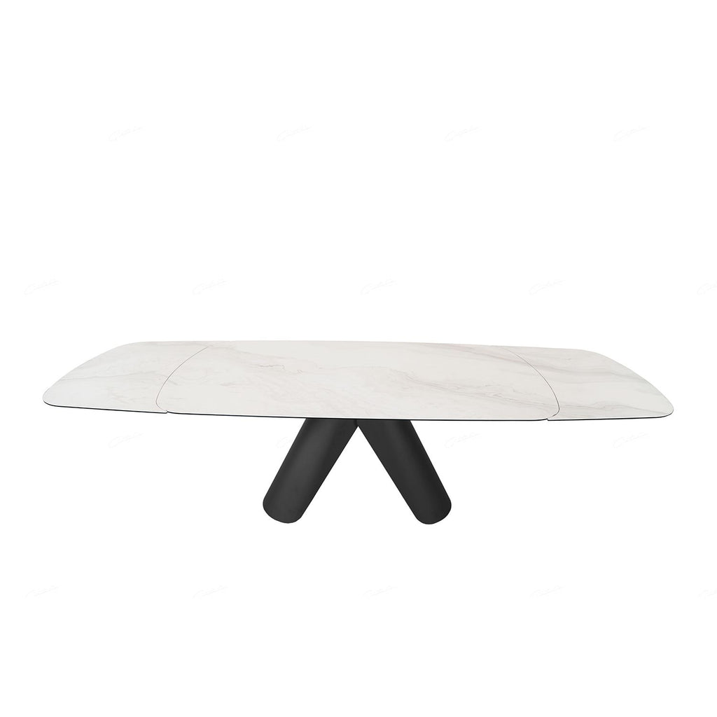 Oakwood Opulento White Ceramic Extending Dining Table