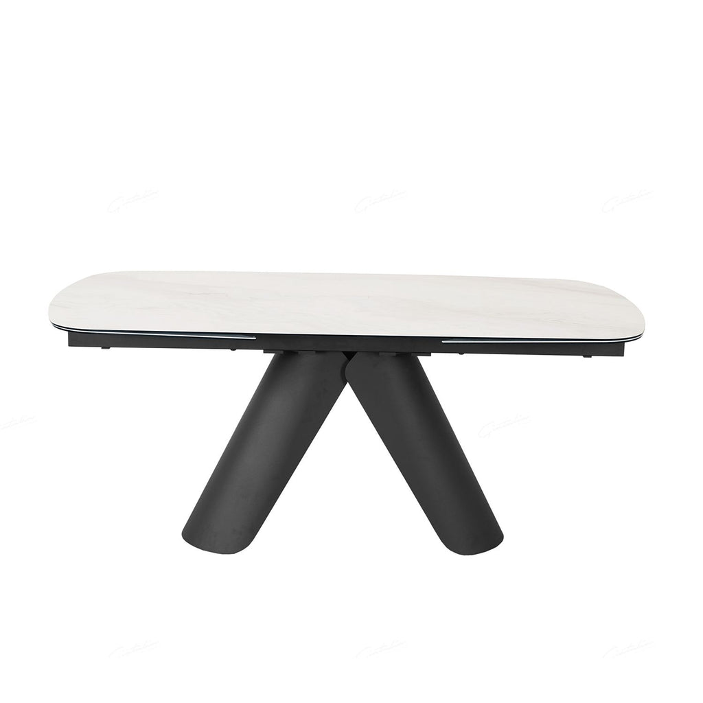 Oakwood Opulento White Ceramic Extending Dining Table