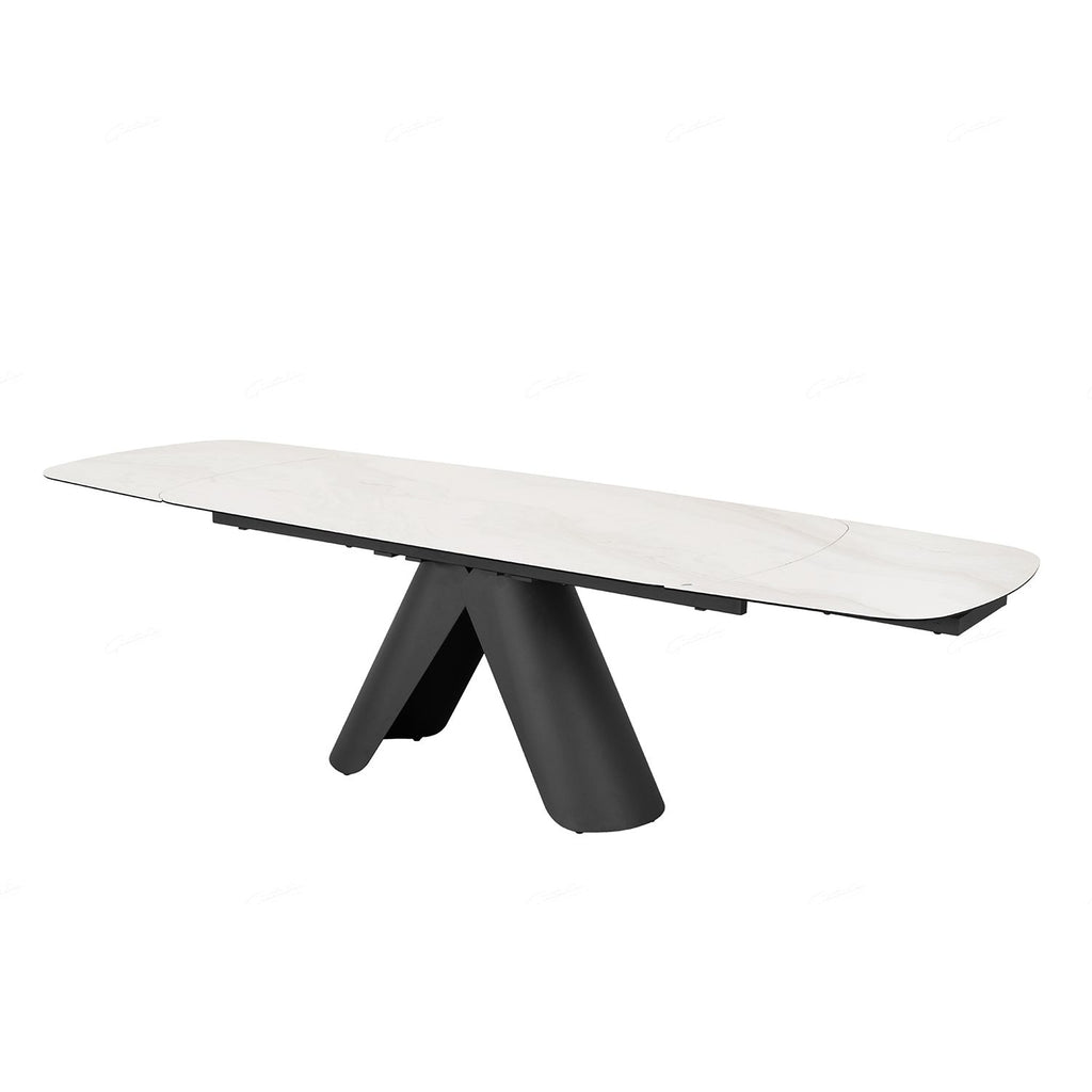 Oakwood Opulento White Ceramic Extending Dining Table