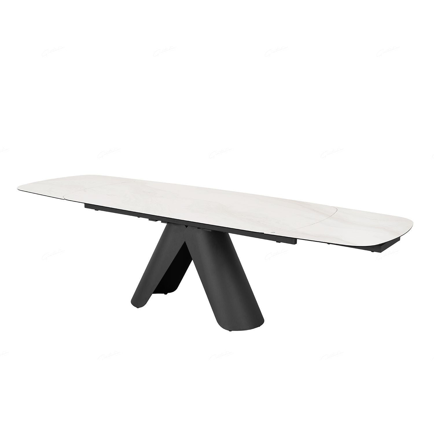 Oakwood Opulento White Ceramic Extending Dining Table