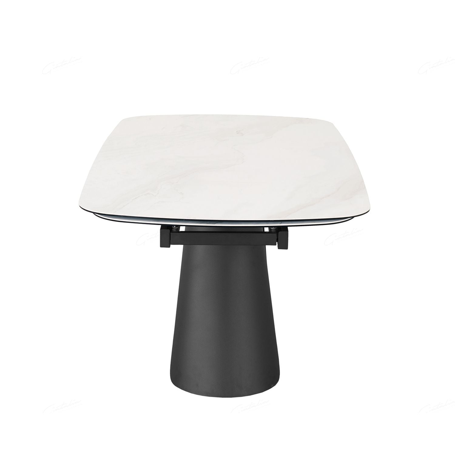 Oakwood Opulento White Ceramic Extending Dining Table