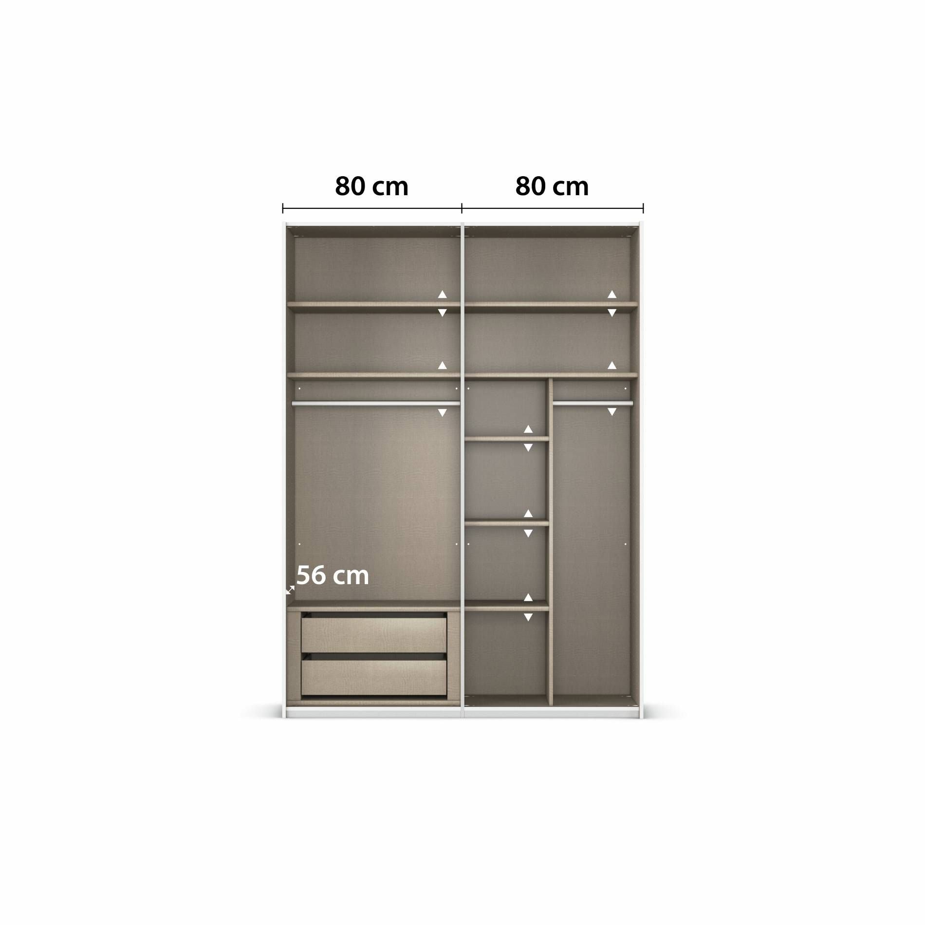 Oakwood Rauch Contido 2 Door Sliding Wardrobe With Mirror