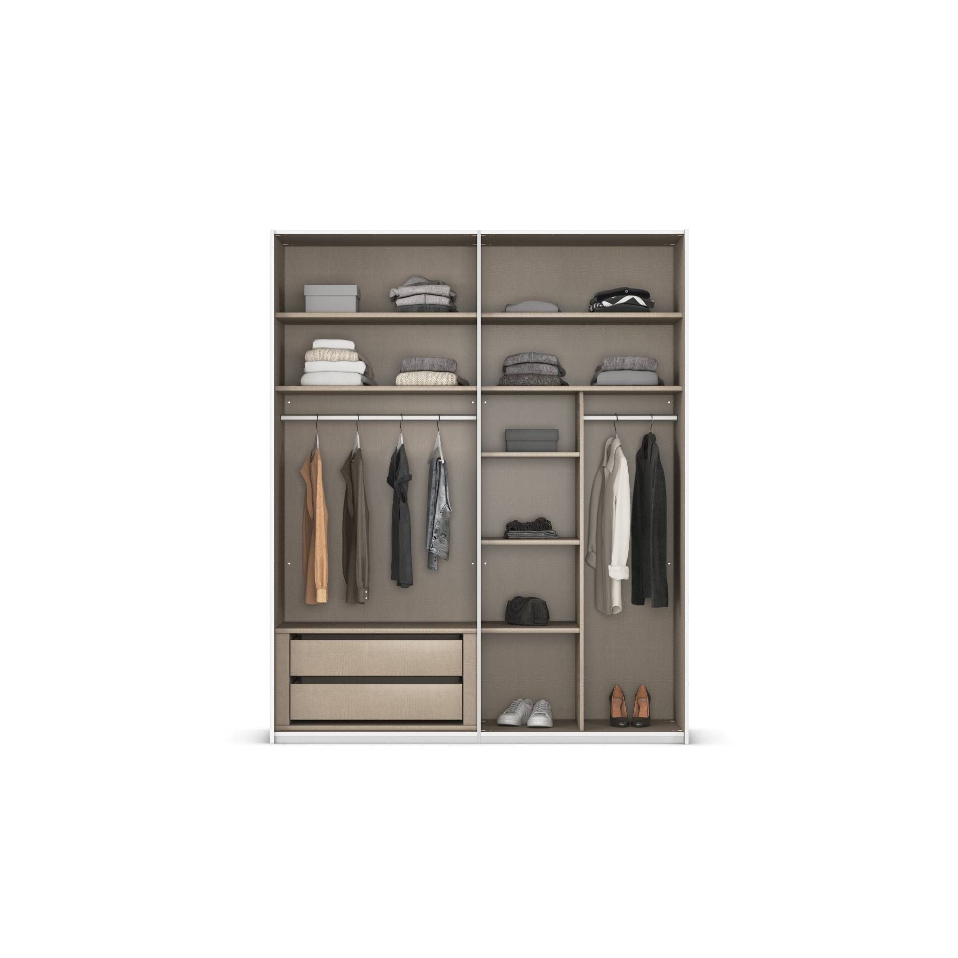 Oakwood Rauch Contido 2 Door Sliding Wardrobe With Mirror