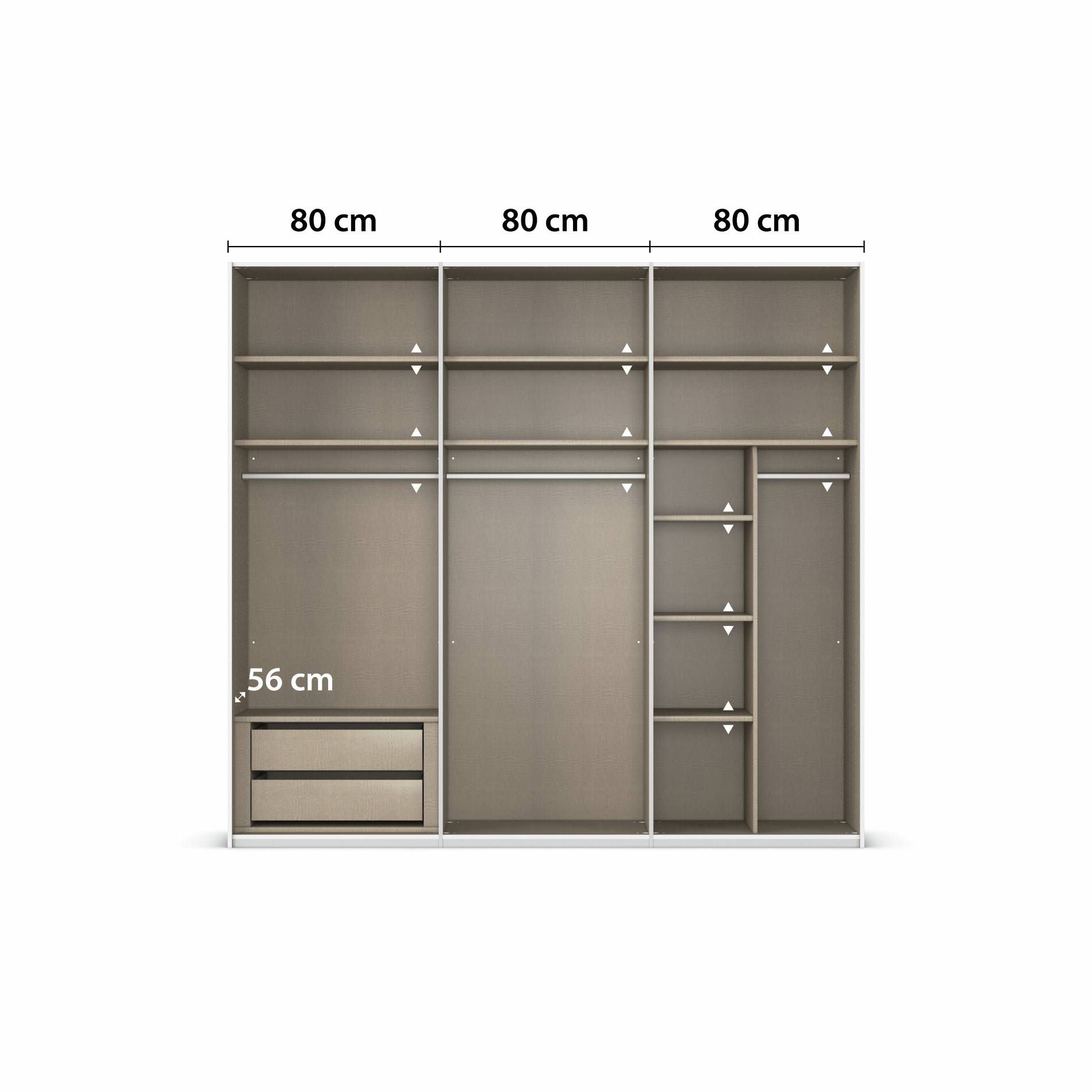 Oakwood Rauch Contido 3 Door Sliding Wardrobe With Mirror