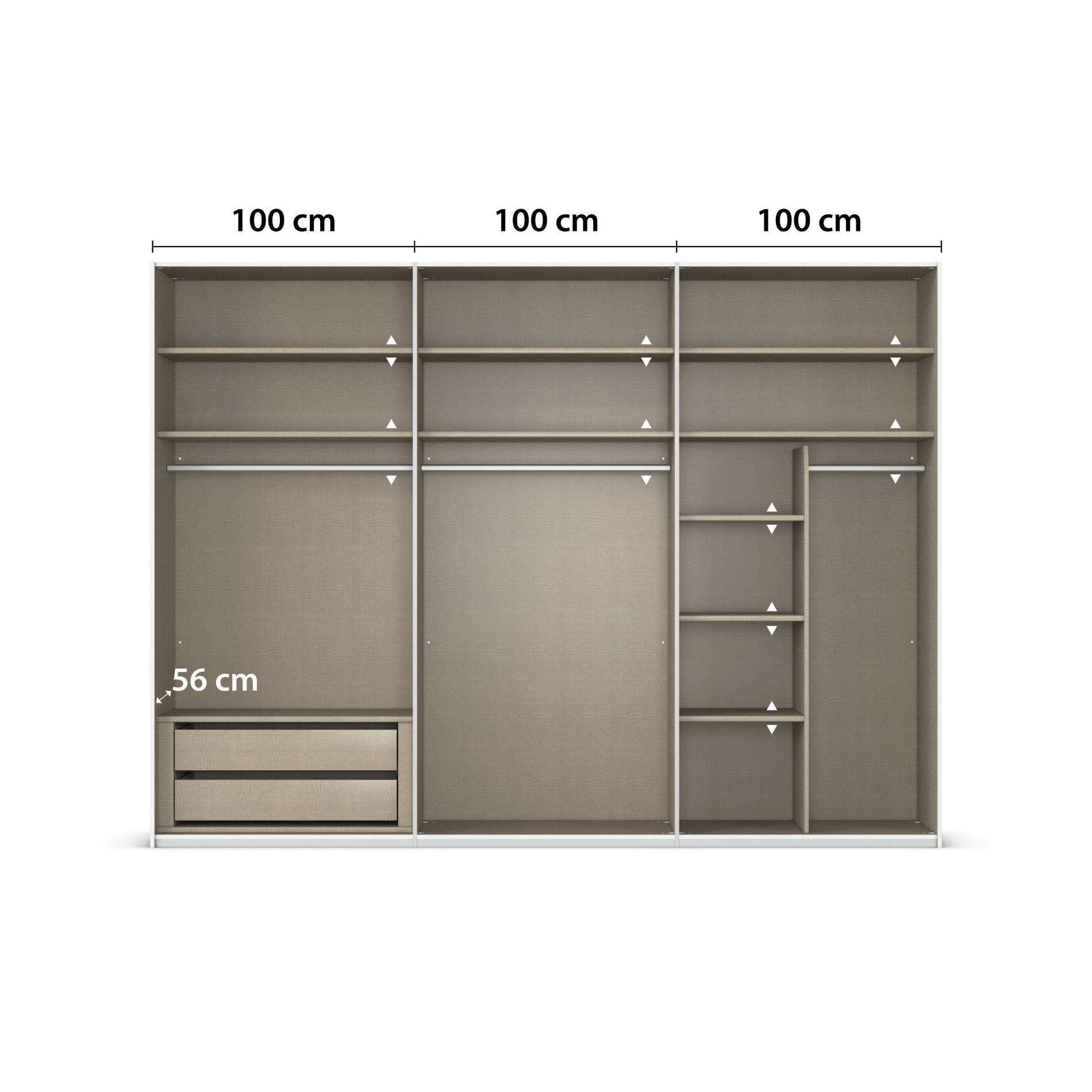 Oakwood Rauch Contido 3 Door Sliding Wardrobe