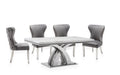 Oakwood Ottavia 1.8M White Marble Dining Table with 6 Lewis Chairs