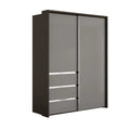 Oakwood Wiemann Pacific 175cm 2 Glass Doors Sliding Wardrobe with 3 Drawers