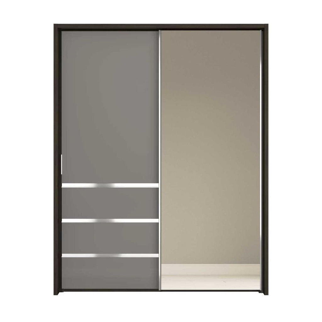 Oakwood Wiemann Pacific 175cm 2 Door Sliding Wardrobe with 3 Drawers and Mirror Door