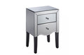 Oakwood Premier 2 Drawer Mirrored Bedside
