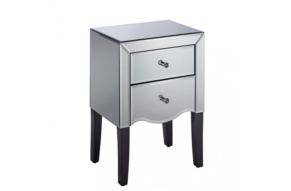 Oakwood Premier 2 Drawer Mirrored Bedside