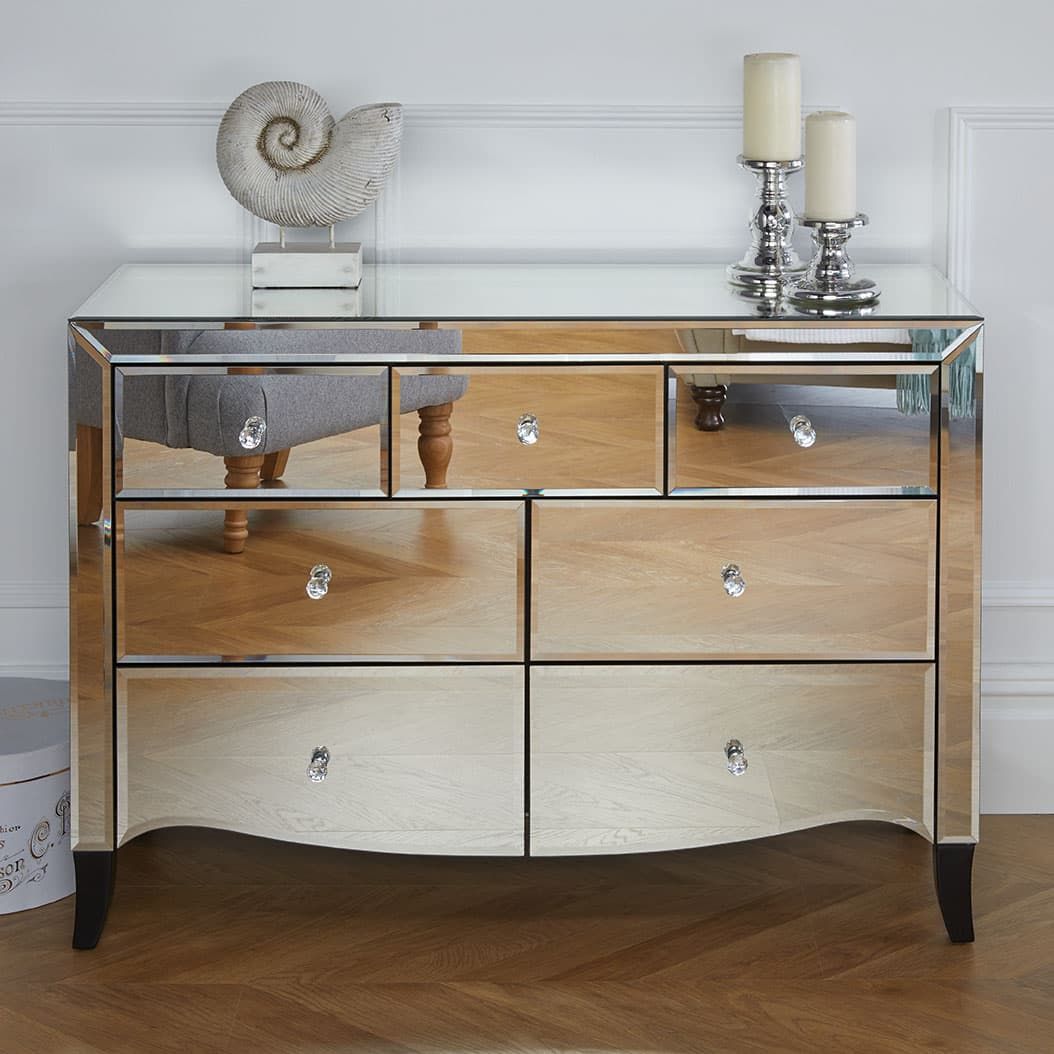 Oakwood Premier Large 3 + 4 Drawer Mirrored Chest