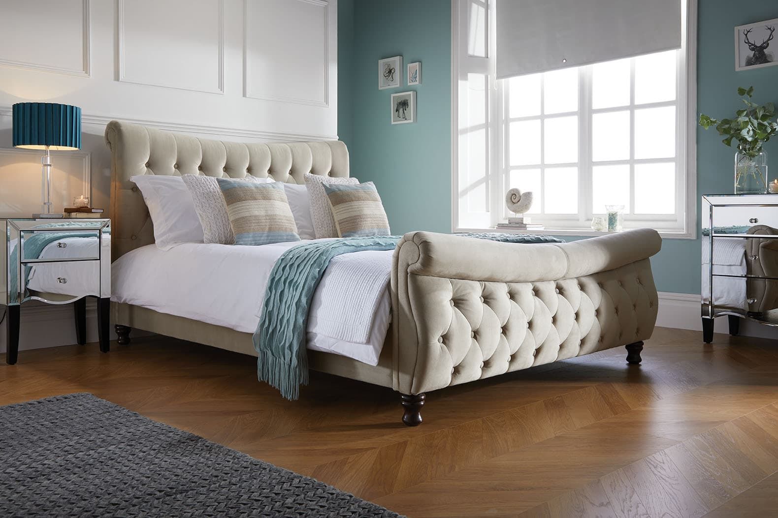 Oakwood Premier 2 Drawer Mirrored Bedside