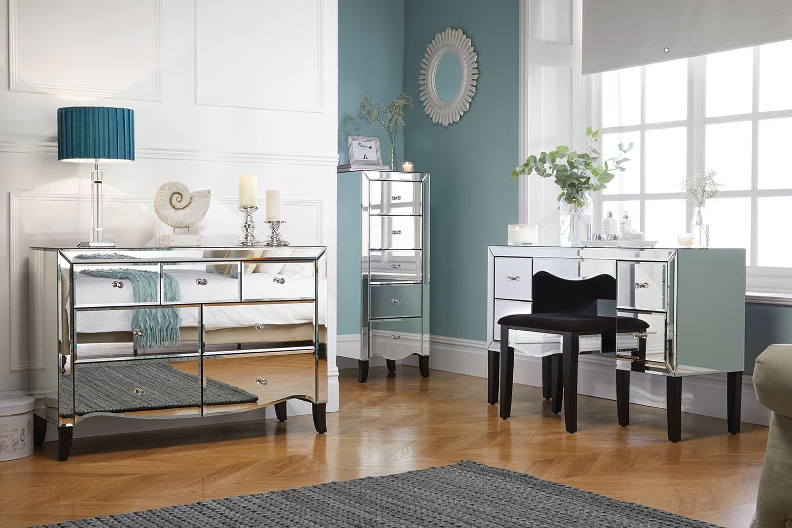 Oakwood Premier Large 3 + 4 Drawer Mirrored Chest