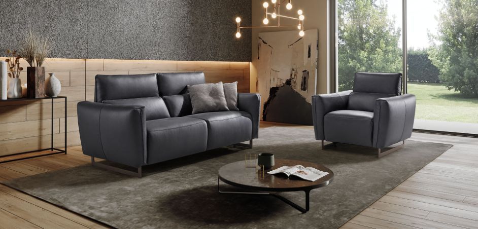 Oakwood Newtrend Concepts Italian Supreme Leather Baccarat 3 Seater Sofa