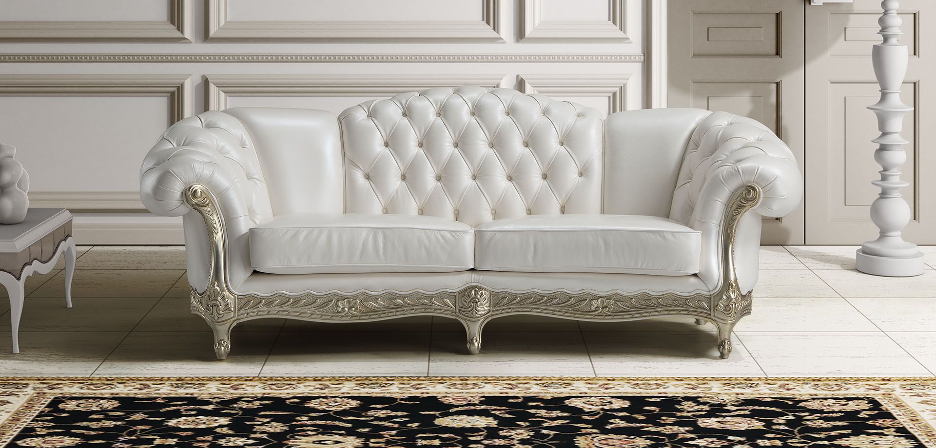 Oakwood Newtrend Concepts  Classic Italian Style Botticelli Premium Quality Leather Sofa