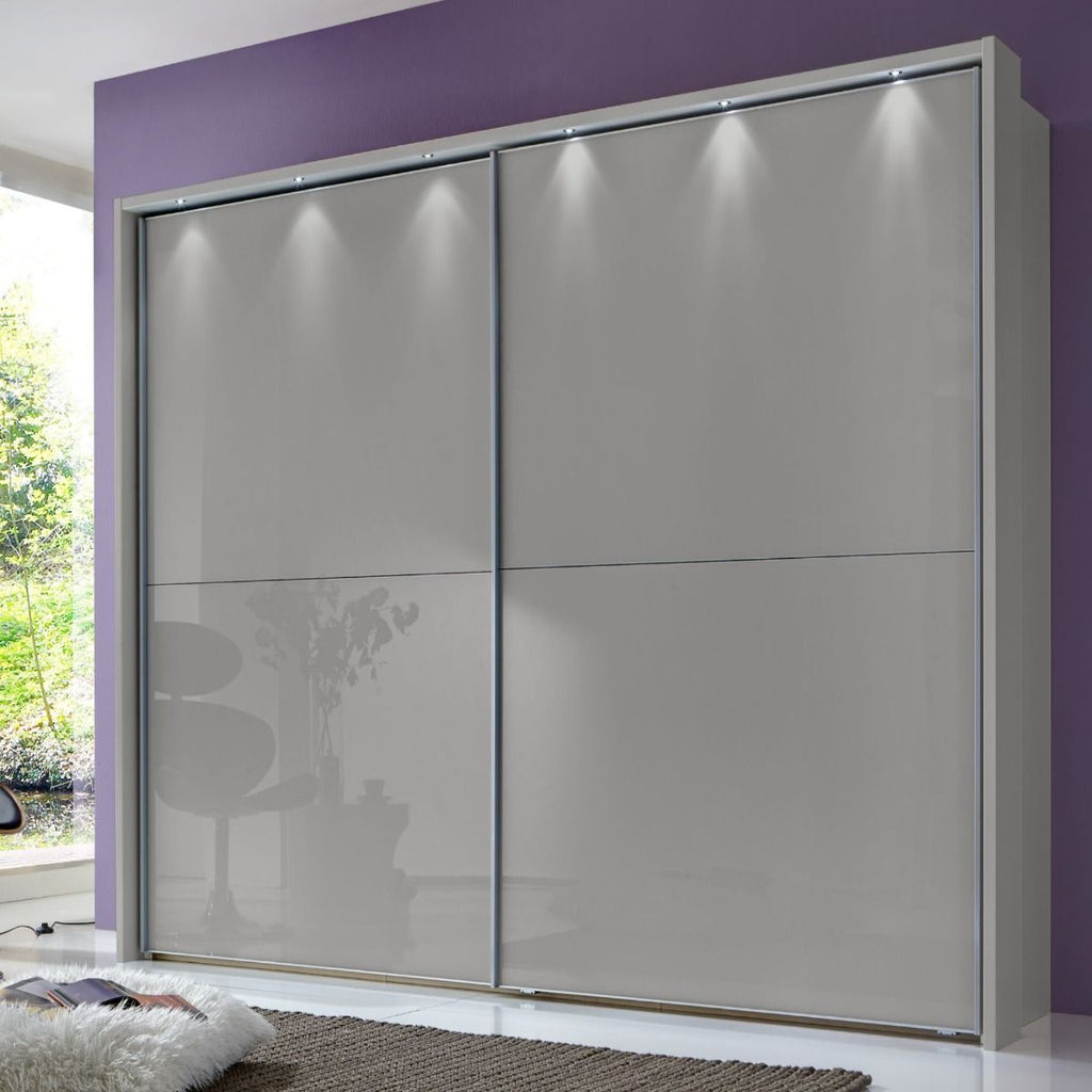 Oakwood Wiemann Berlin Pebble Grey Glass Sliding Door Wardrobe