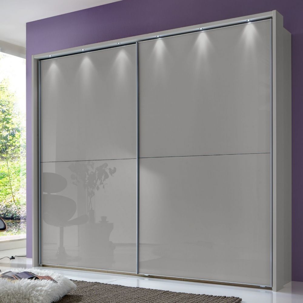 Oakwood Wiemann Berlin Pebble Grey Glass Front Sliding Door Wardrobe