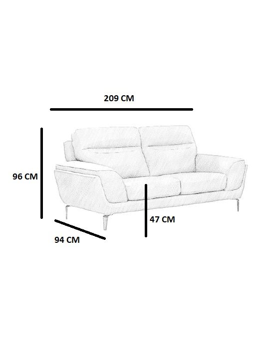 Oakwood Benita cool light grey leather 3 Seater Suite
