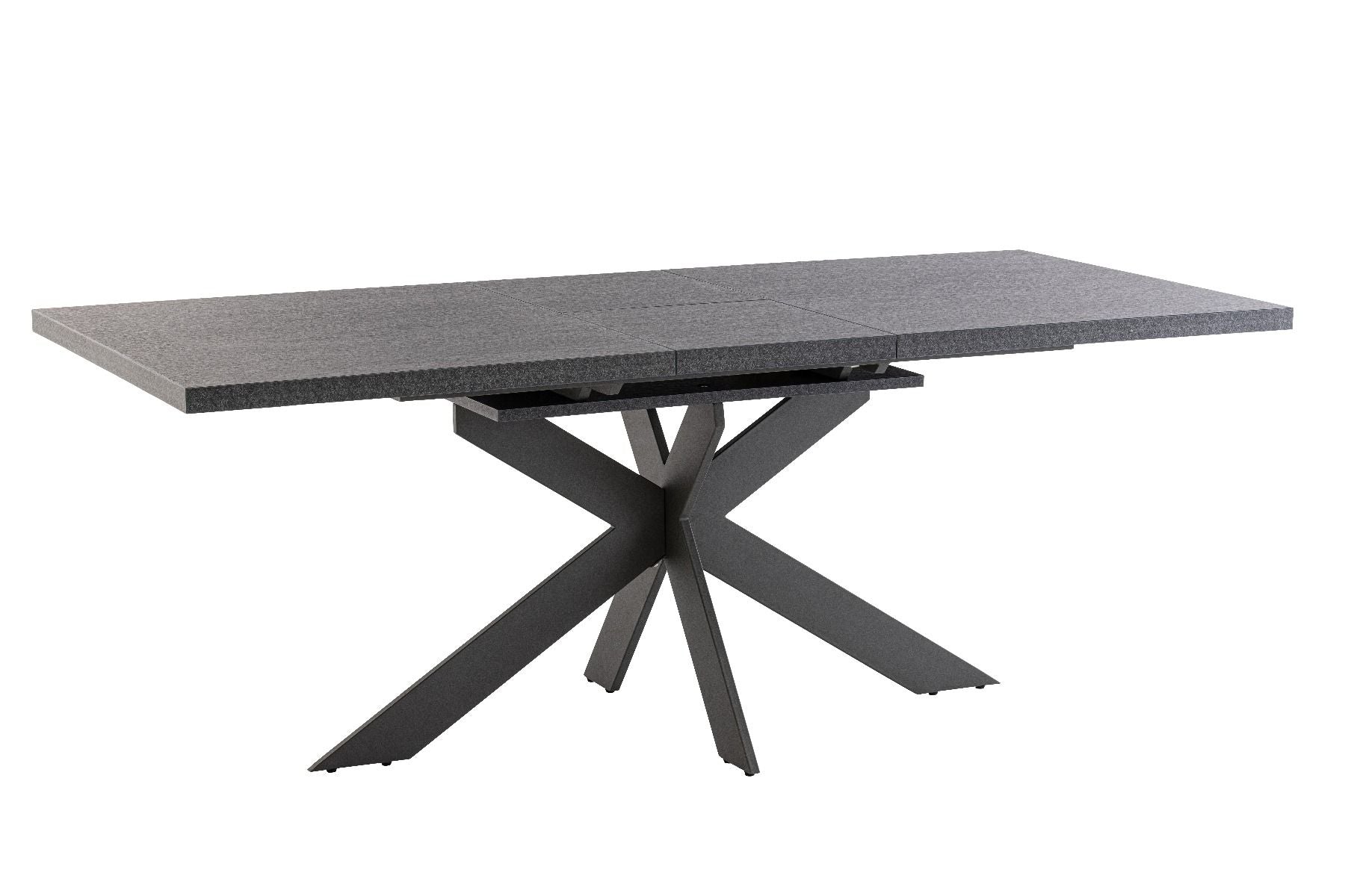 Oakwood Picasso 1.6m (+0.4m) Extending Dining Table - Dark Grey x Flame