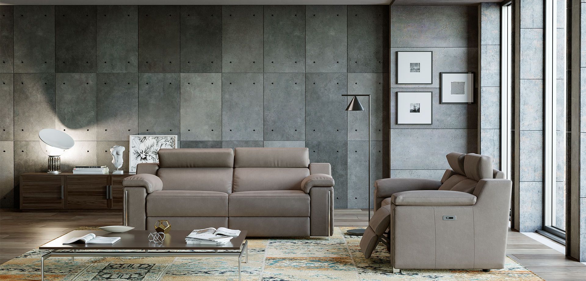 Oakwood Newtrend Concepts Montalcino Italian Leather Sofa