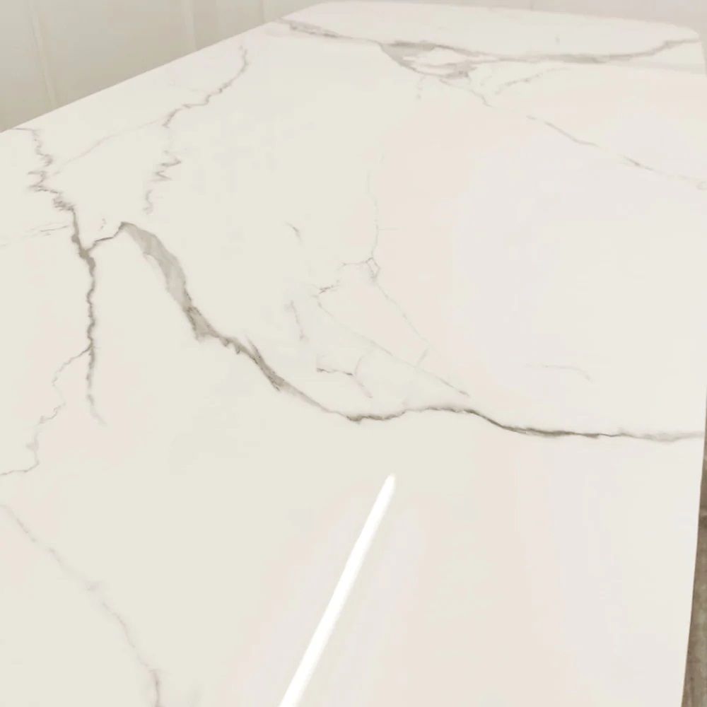 Oakwood Orion Gold 1.8 Dining Table with Polar White Sintered Stone Top