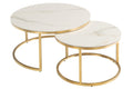 Oakwood Portafino Round Coffee Table Set - Kass Gold/Brushed Gold