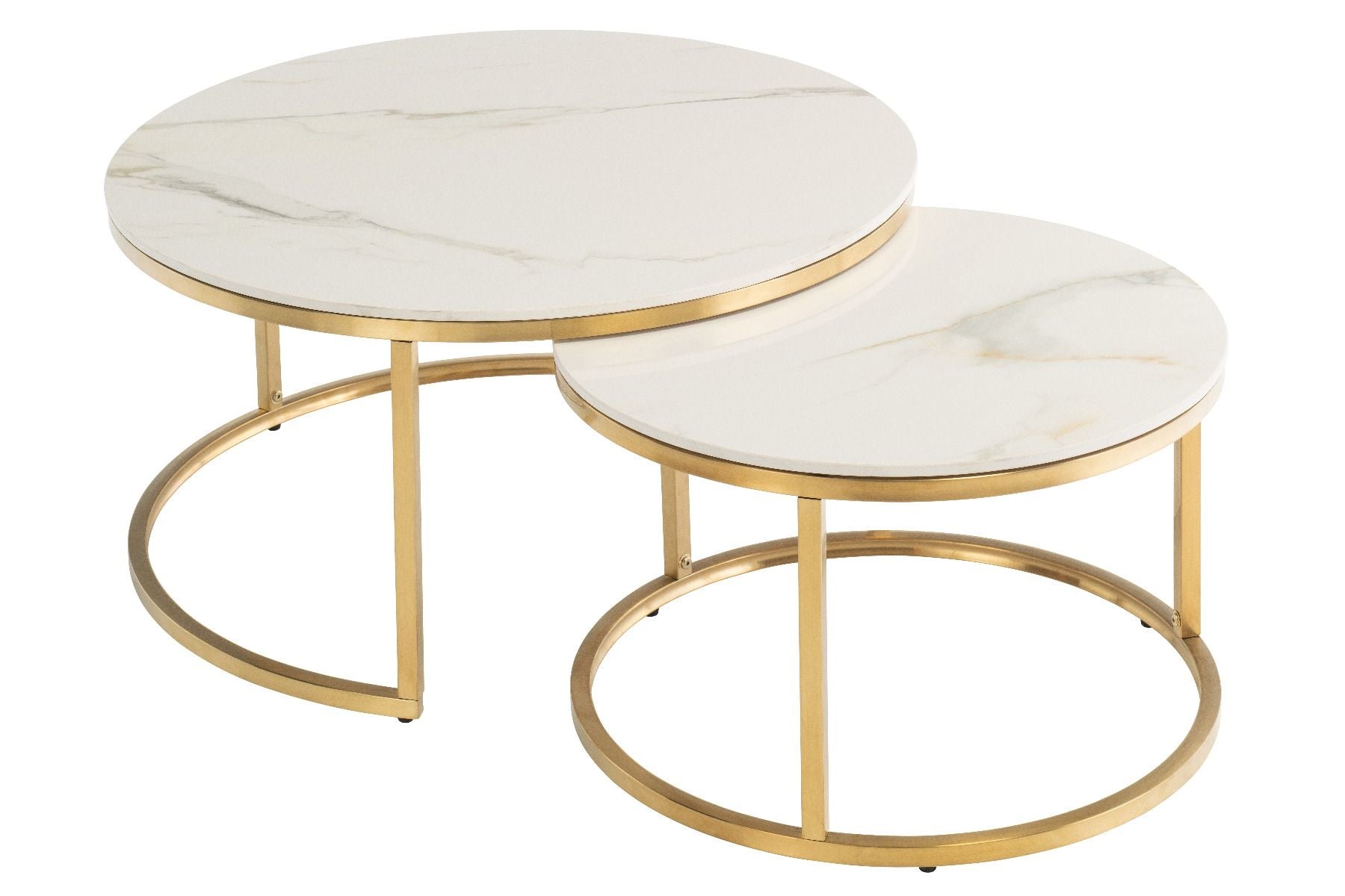 Oakwood Portafino Round Coffee Table Set - Kass Gold/Brushed Gold