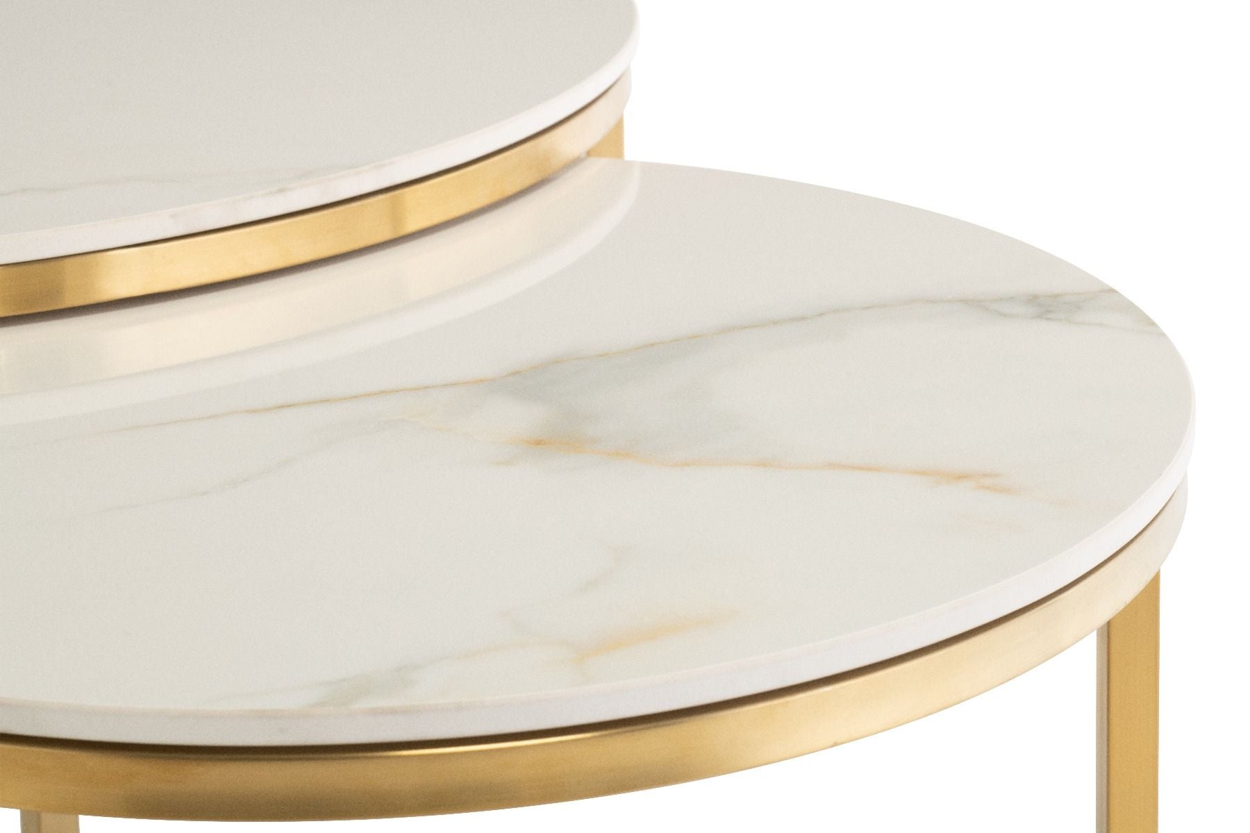 Oakwood Portafino Round Coffee Table Set - Kass Gold/Brushed Gold