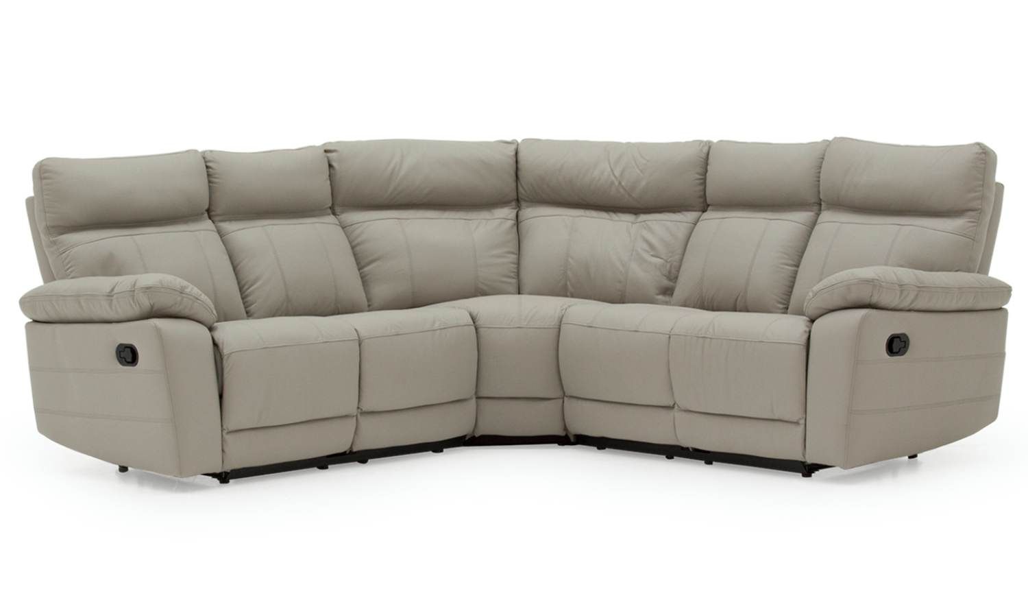 Oakwood Vida Living Positano Light Grey Leather Corner Recliner Sofa