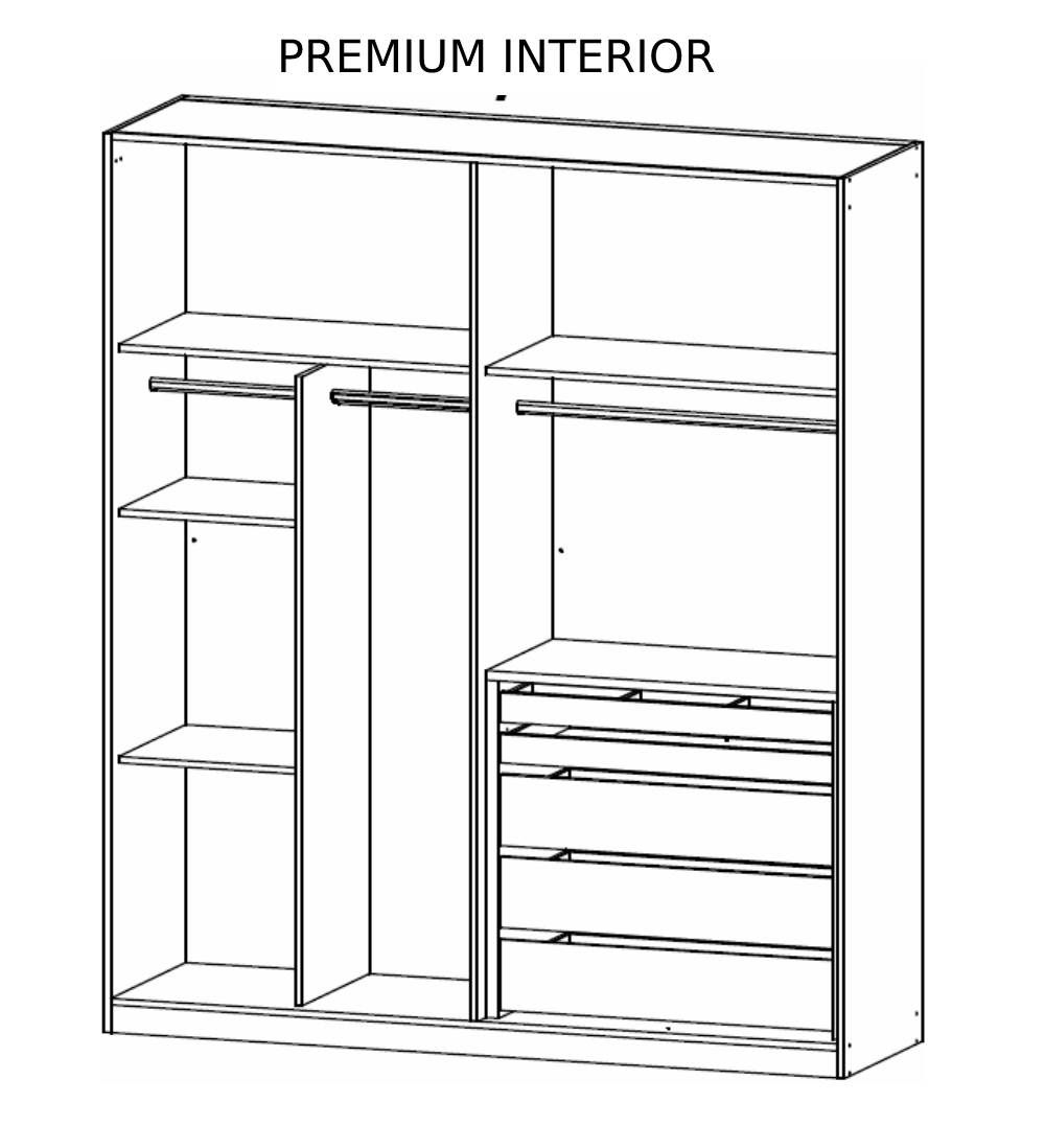 Oakwood Rauch Monostar Silk Grey 4 Door Hinged Wardrobe W181CM
