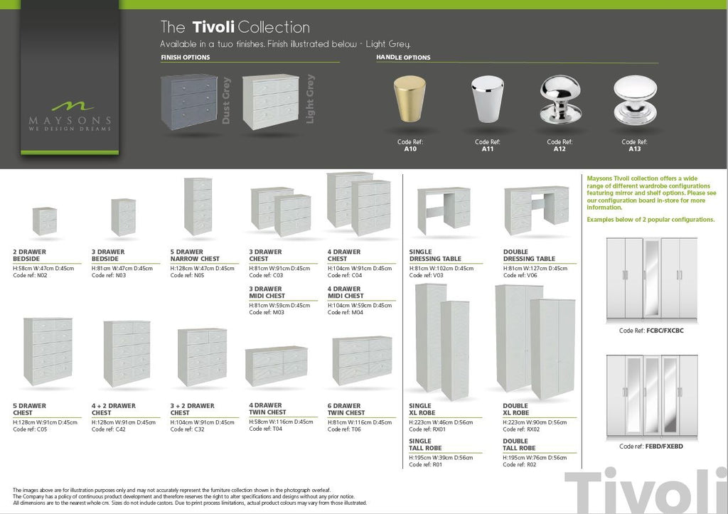 Oakwood Maysons Tivoli Bedroom Furniture Range