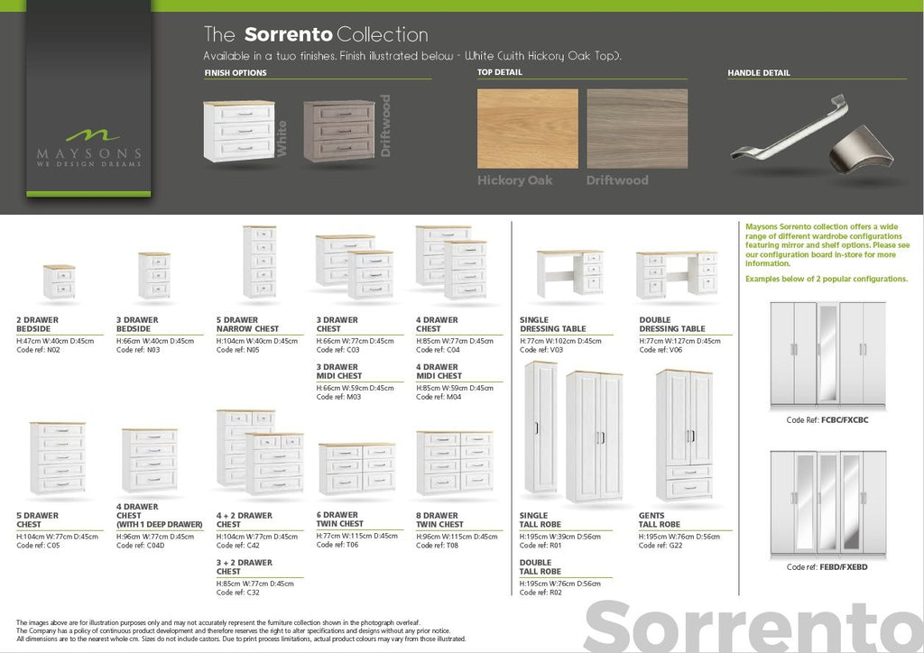 Oakwood Maysons Sorrento Bedroom Furniture Range
