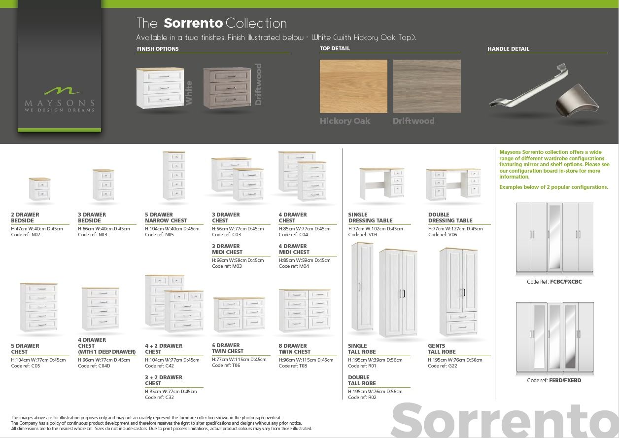 Oakwood Maysons Sorrento Bedroom Furniture Range