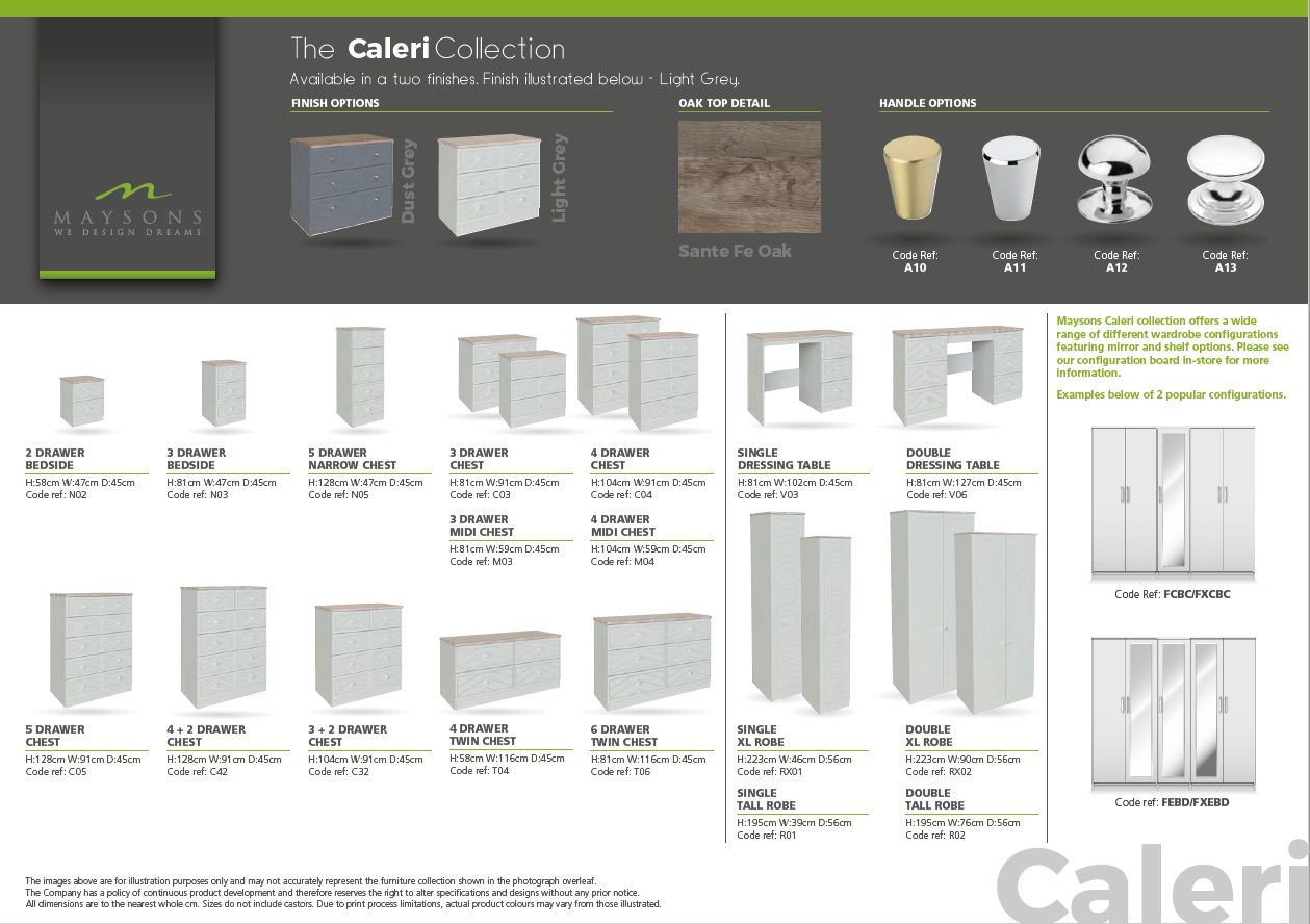 Oakwood Maysons Caleri Bedroom Furniture Range