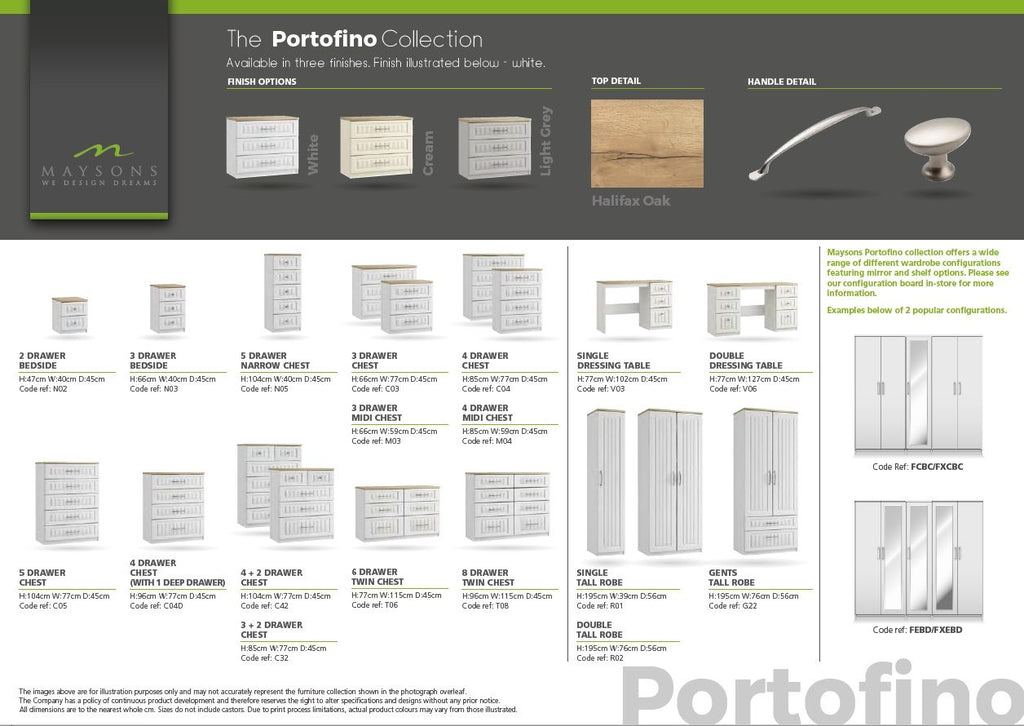 Oakwood Maysons Portofino Bedroom Furniture Range