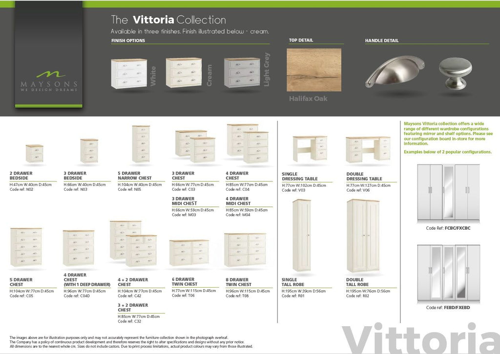 Oakwood Maysons Vittoria Bedroom Furniture Range