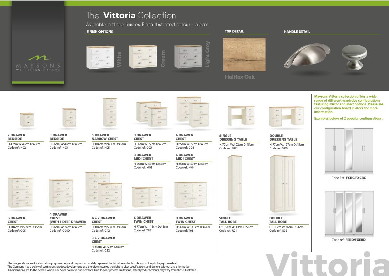 Oakwood Maysons Vittoria Bedroom Furniture Range
