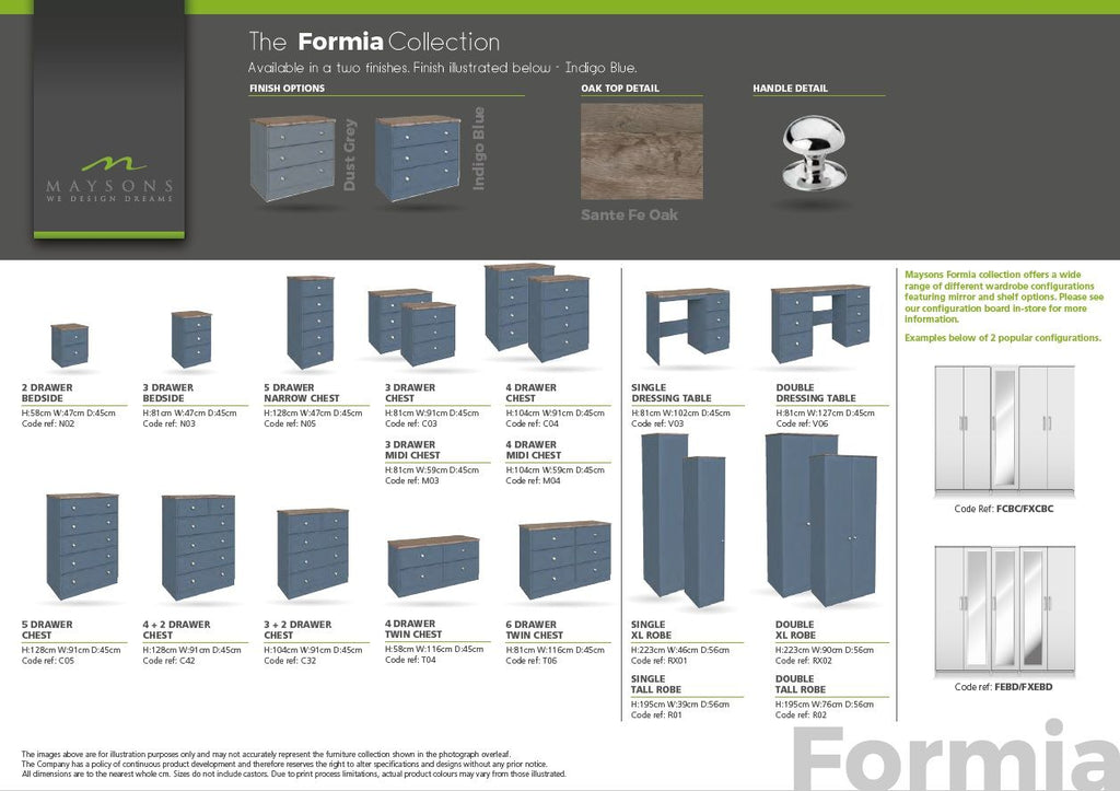Oakwood Maysons Formia Bedroom Furniture Range