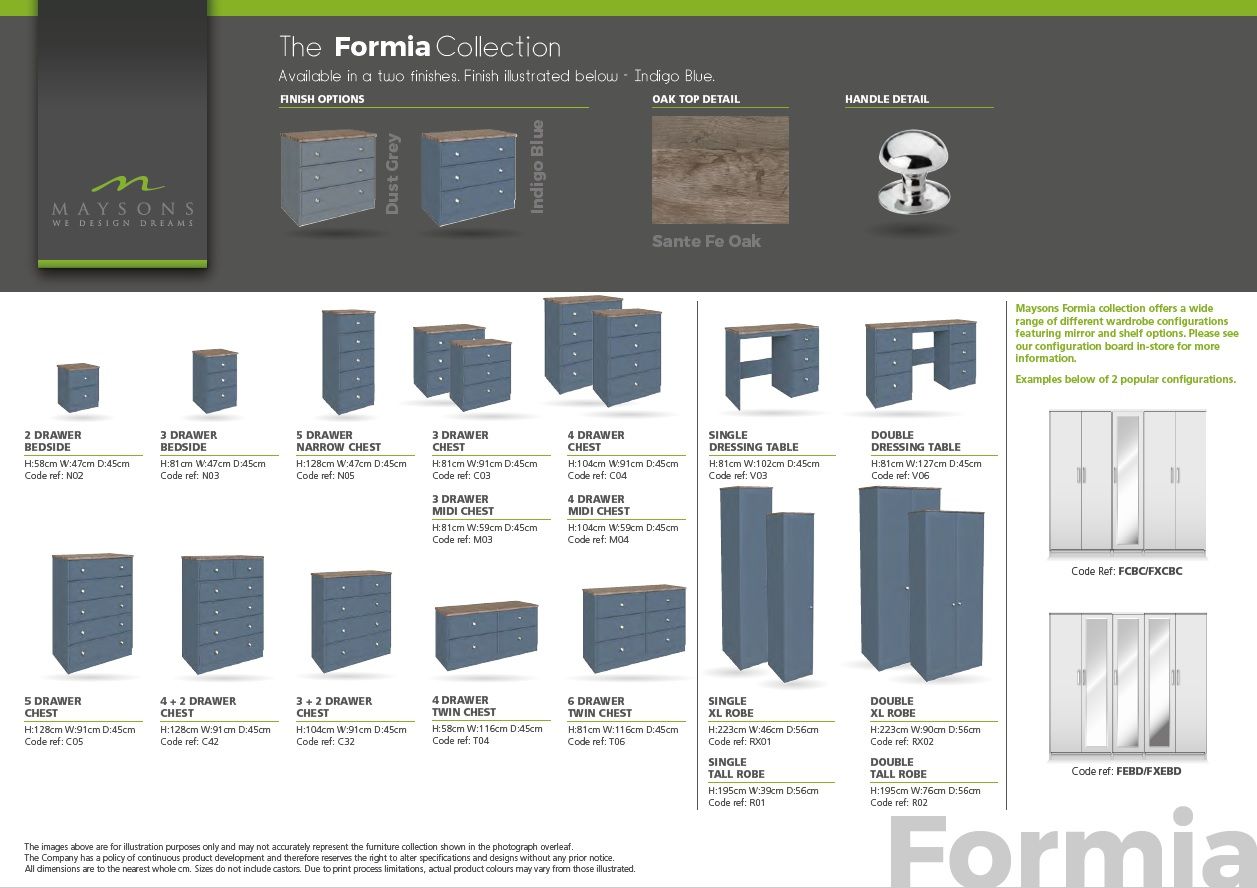Oakwood Maysons Formia Bedroom Furniture Range
