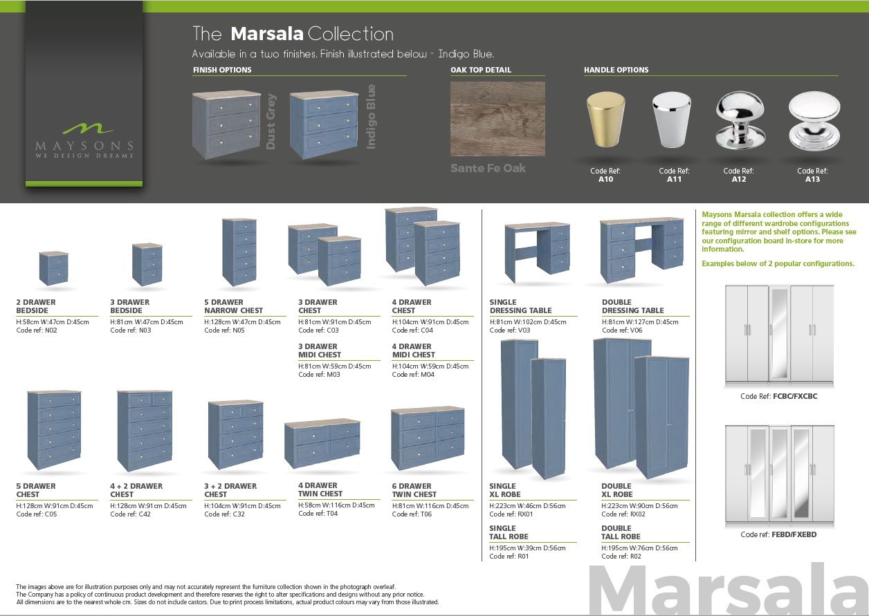 Oakwood Maysons Marsala Bedroom Furniture Range