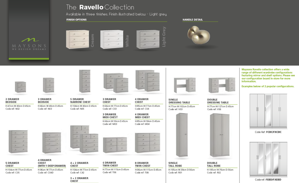 Oakwood Maysons Ravello Bedroom Furniture Range