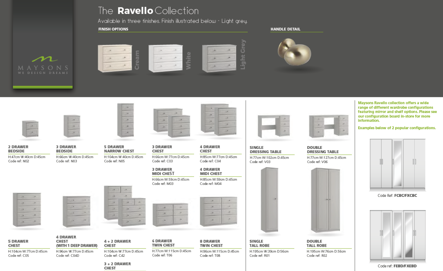 Oakwood Maysons Ravello Bedroom Furniture Range