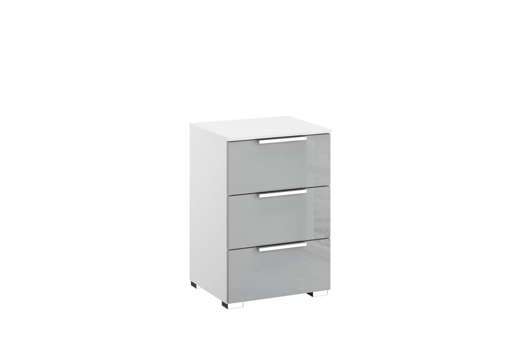 Oakwood Rauch Fontana Glass 3 Drawer Bedside Cabinet Choice Of Colours